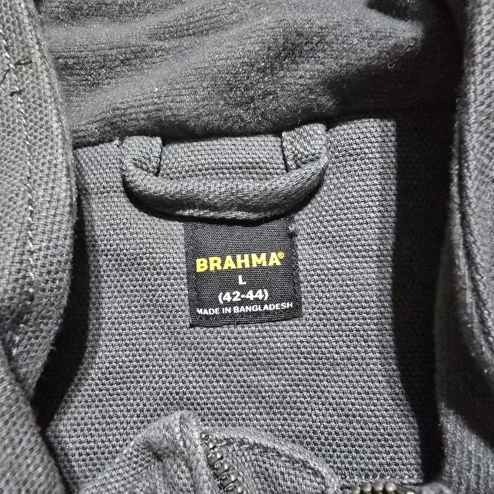 Brahma Canvas Work Vest Mens Large Charcoal Sky Quilted Lined Full Zip